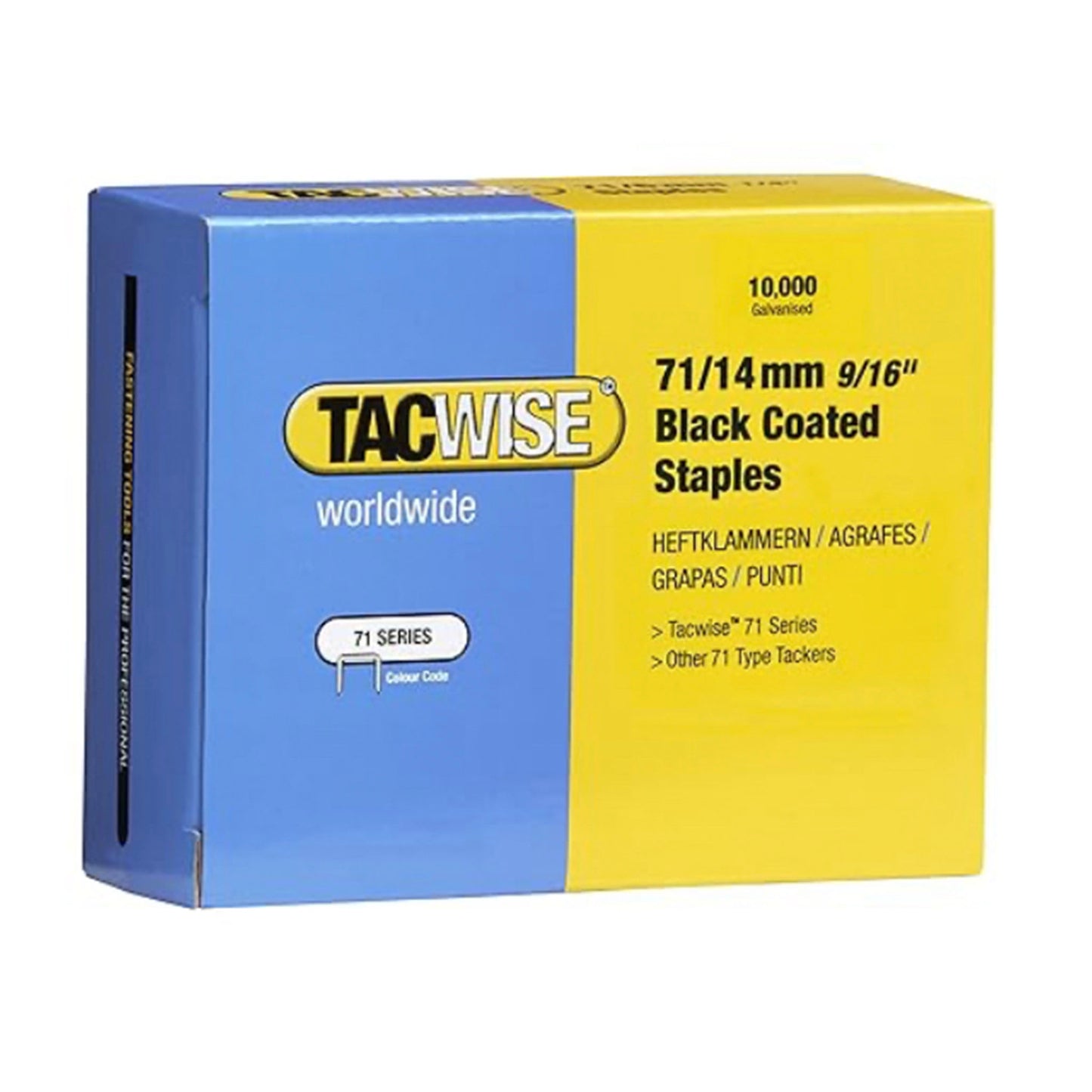Tacwise Type 71 Staples 14mm Black - 10000 Staples