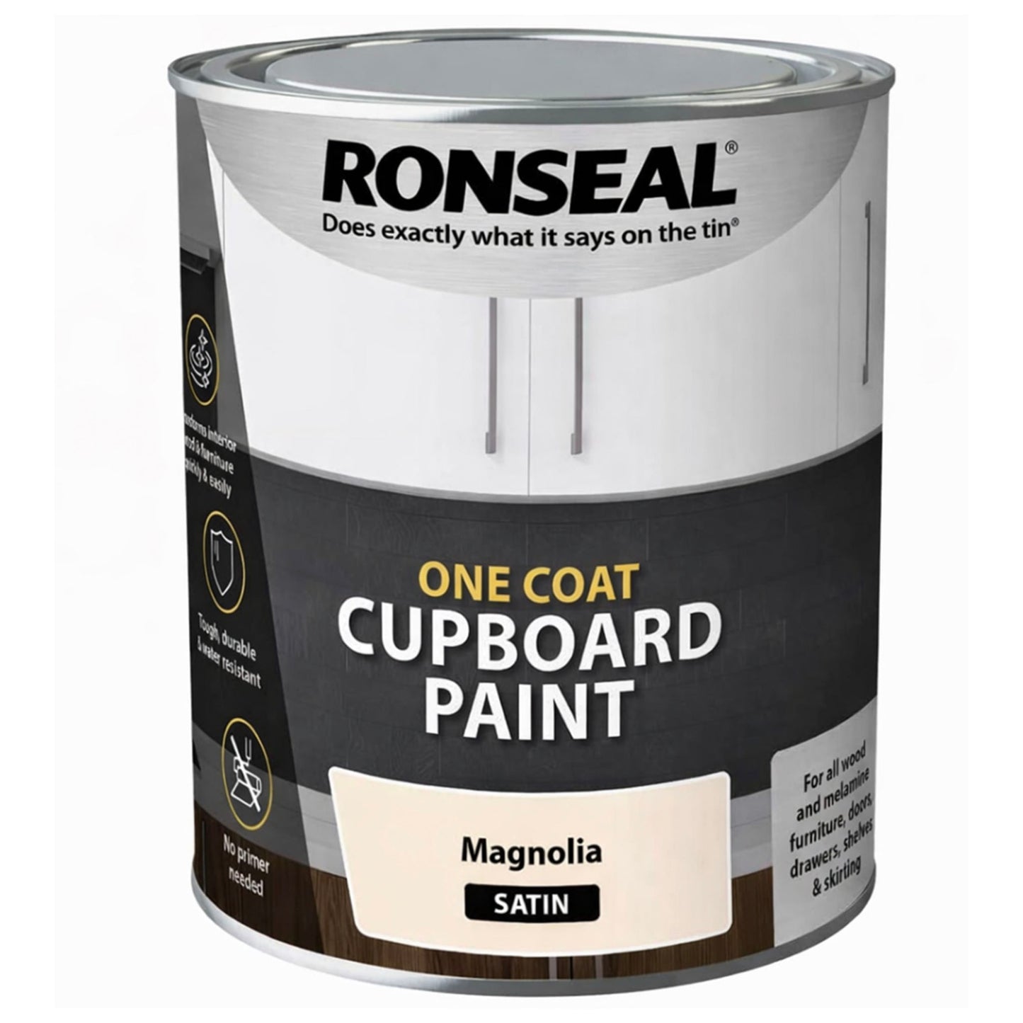 Ronseal One Coat Cupboard Paint Magnolia Satin Finish
