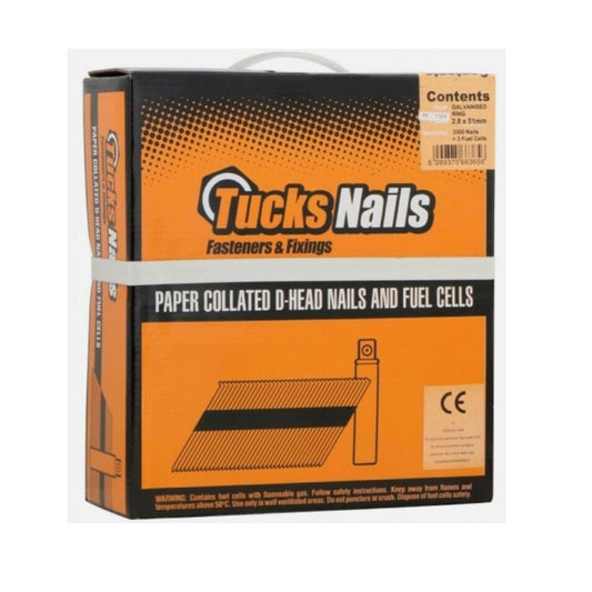 Gas Galv Ring Fuel Nails 2.8mm x 63mm 3 Cells - 3300 Box