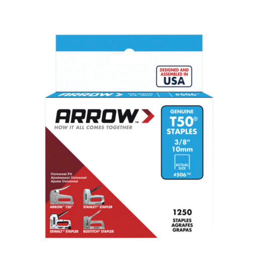 Arrow T50 Staples 10mm - 1250 Pack