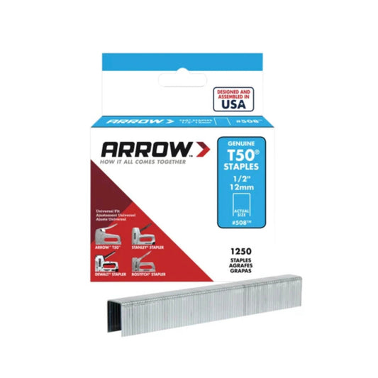 Arrow T50 Staples 12mm - 1250 Pack