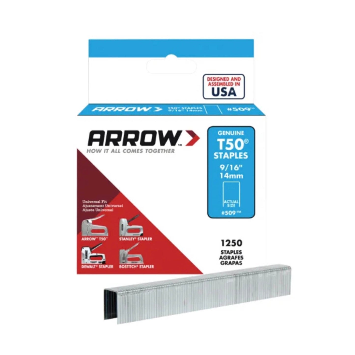 Arrow T50 Staples 14mm - 1250 Box