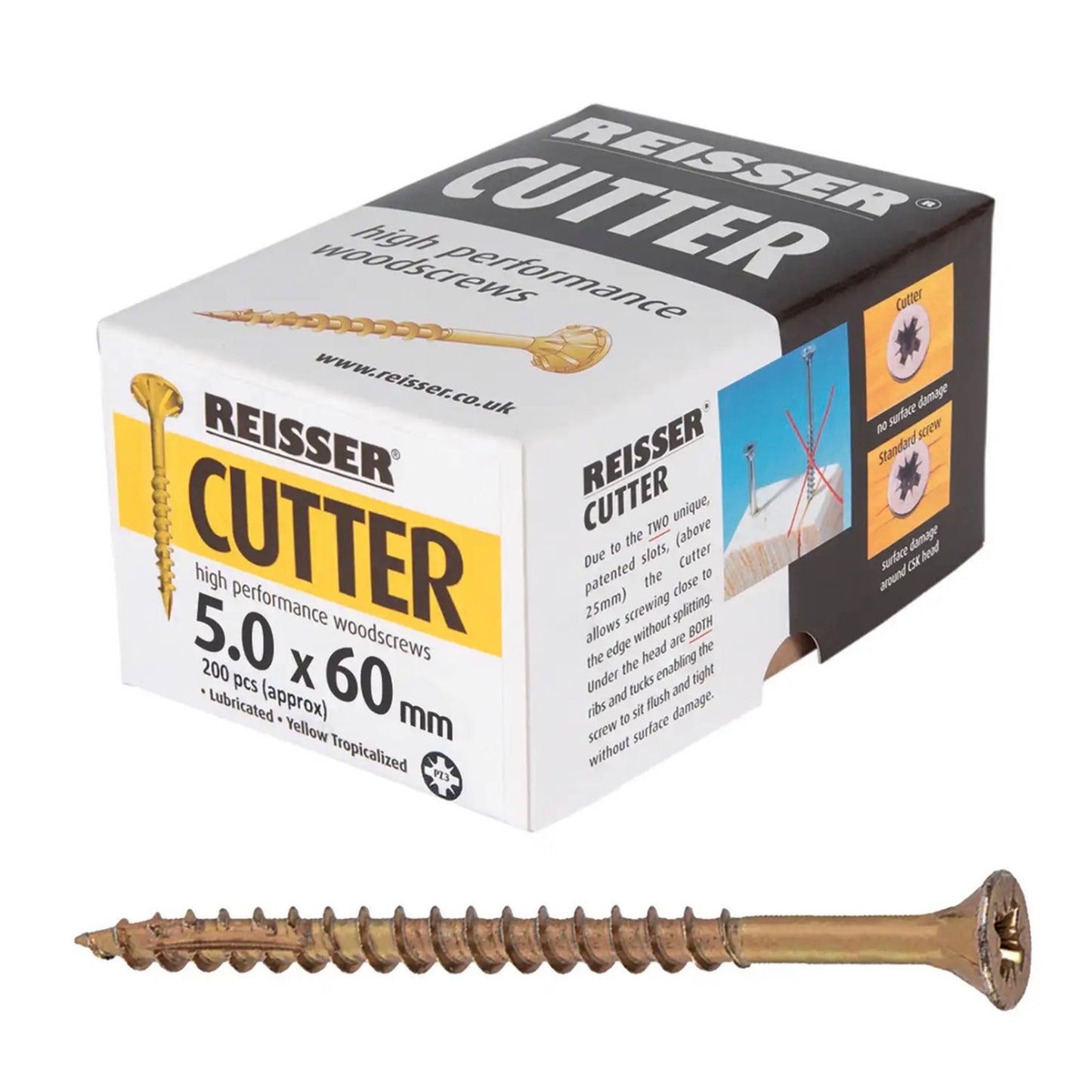 Reisser Cutter Screws 5mm x 60mm 200 Box