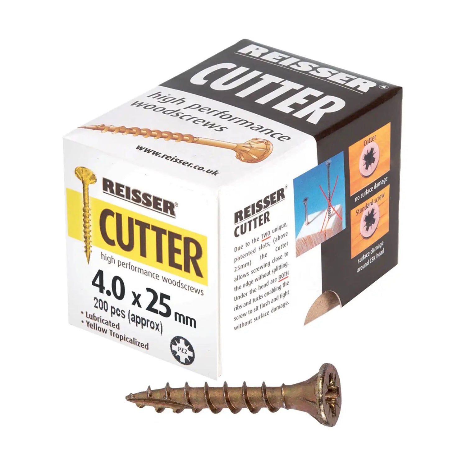 Reisser Cutter Screws 4mm x 25mm 200 Box