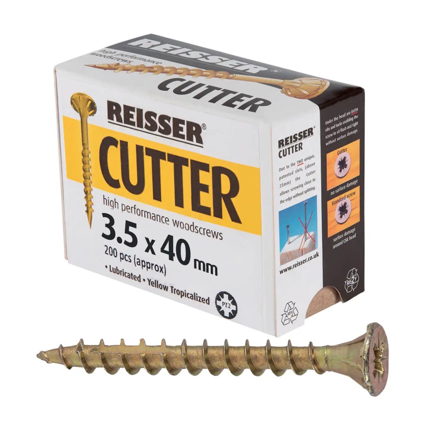 Reisser Cutter Screws 3.5mm x 40mm 200 Box