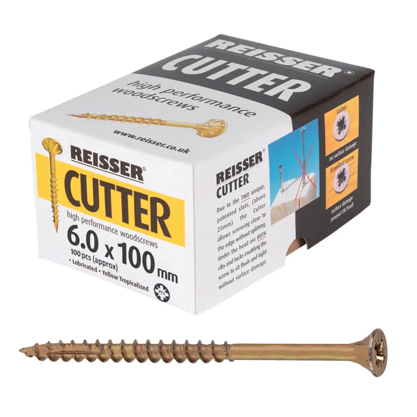Reisser Cutter Screws 6mm x 100mm 100 Box