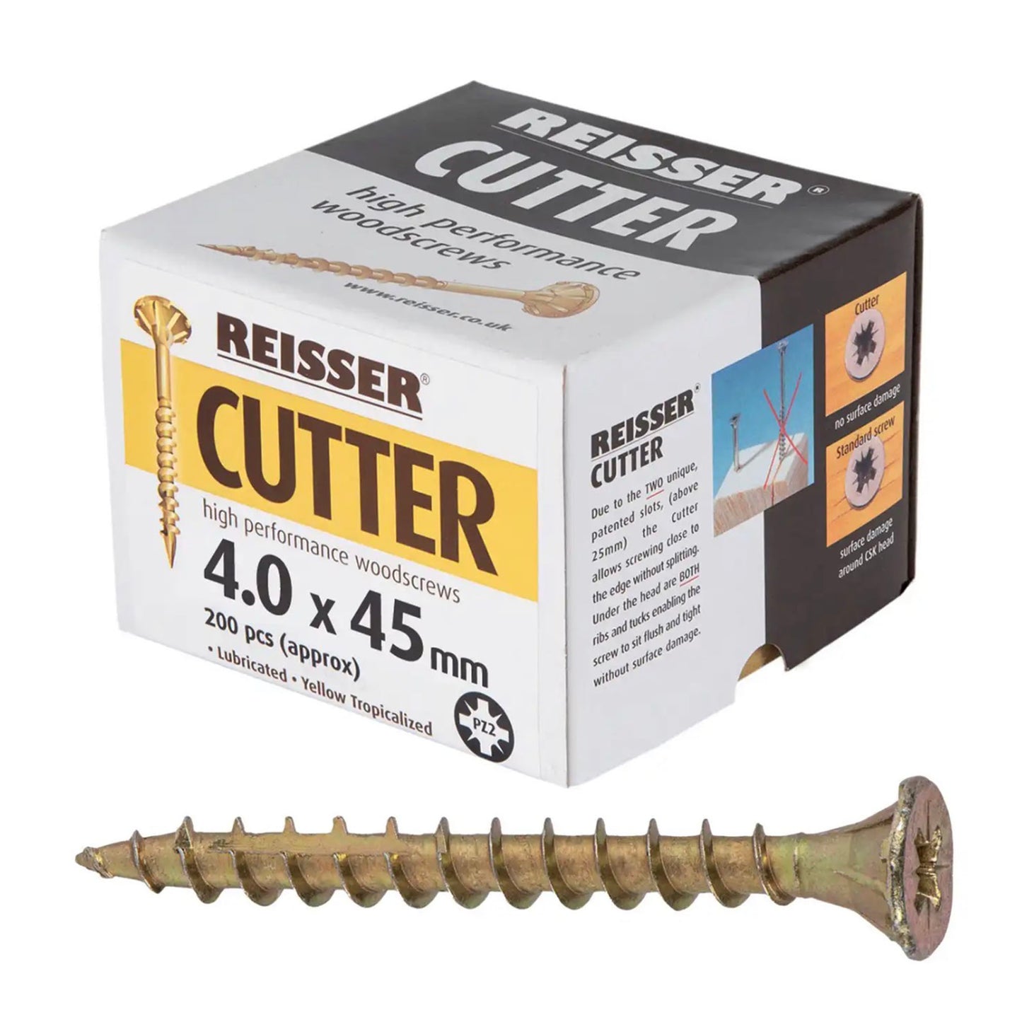 Reisser Cutter Screws 4mm x 45mm 200 Box
