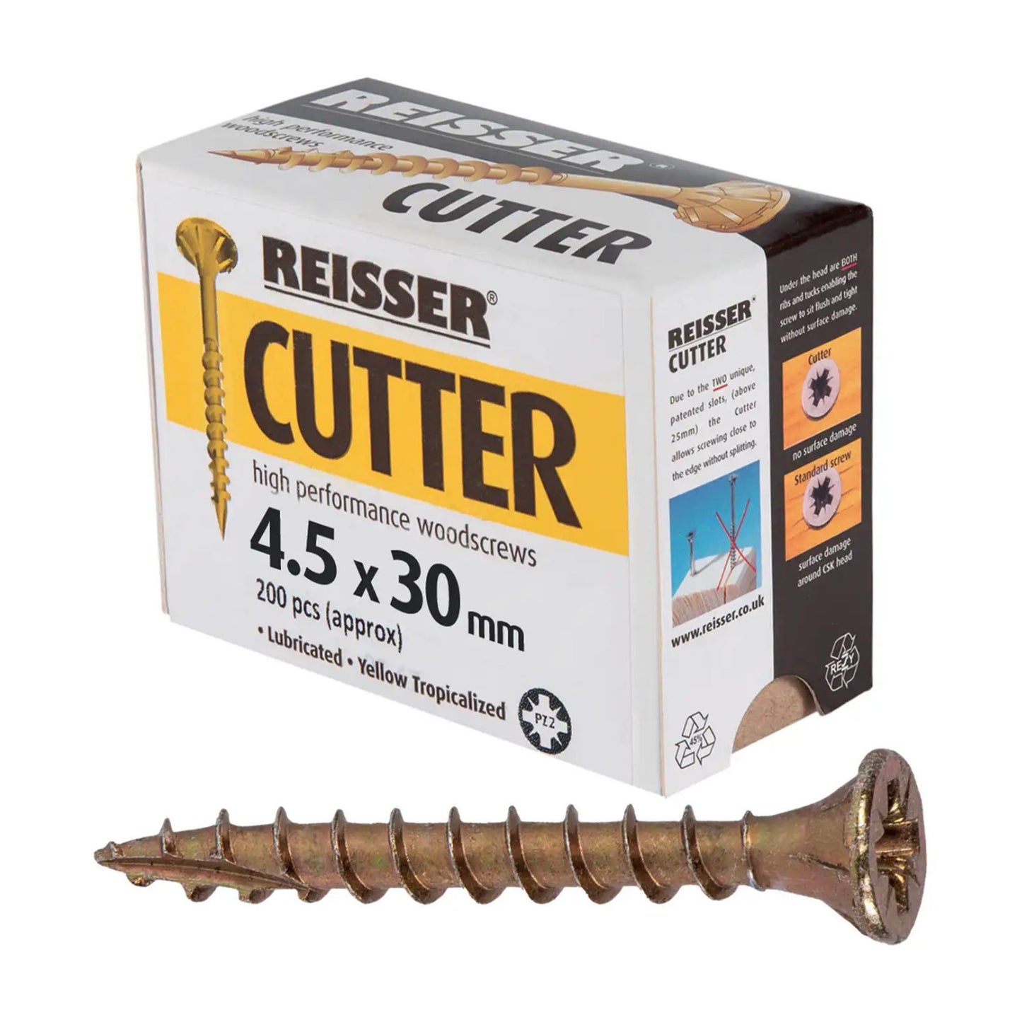 Reisser Cutter Screws 4.5mm x 30mm 200 Box