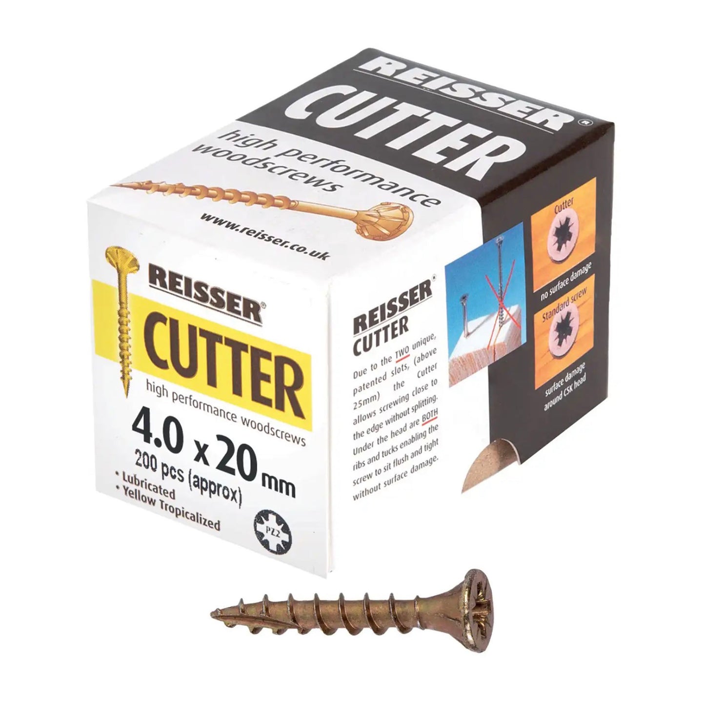 Reisser Cutter Screws 4mm x 20mm 200 Box