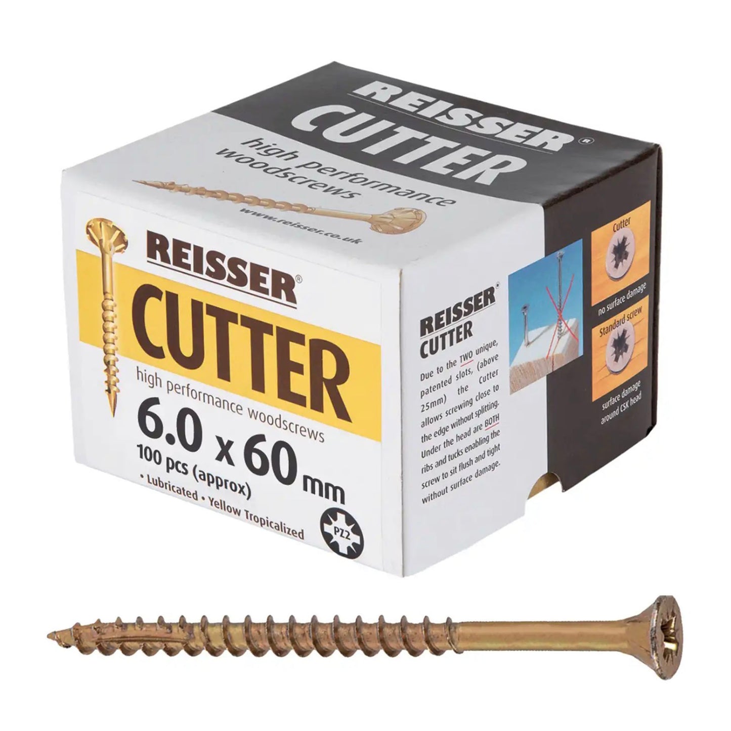 Reisser Cutter Screws 6mm x 60mm 100 Box