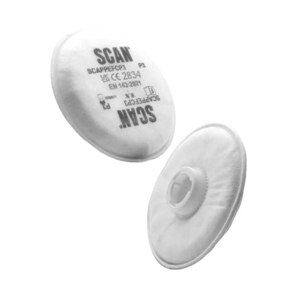 Scan Twin Half Mask P3 Particle Filter Cartridge 2 Pack