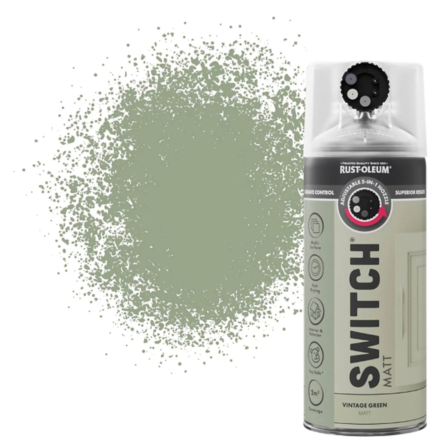 Rust-Oleum Switch 5 in 1 Spray Paint Vintage Green