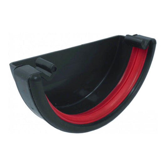 Anthracite Grey Round Gutter External Stop End - Transtools Online