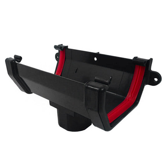 Anthracite Grey Square Gutter Running Outlet