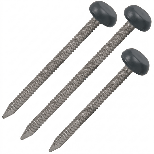 Anthracite Grey UPVC Polytop Stainless Steel Fascia Nails - 100 Pack 40mm 50mm or 65mm