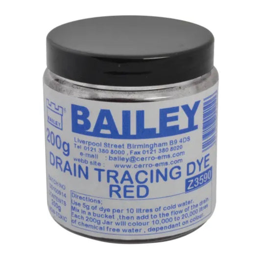 Bailey Drain Tracing Dye Red 200gm - Transtools Online