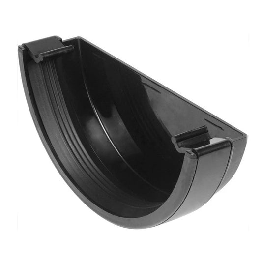 Big 6 Commercial 150mm Gutter External Stop End Black - Transtools Online