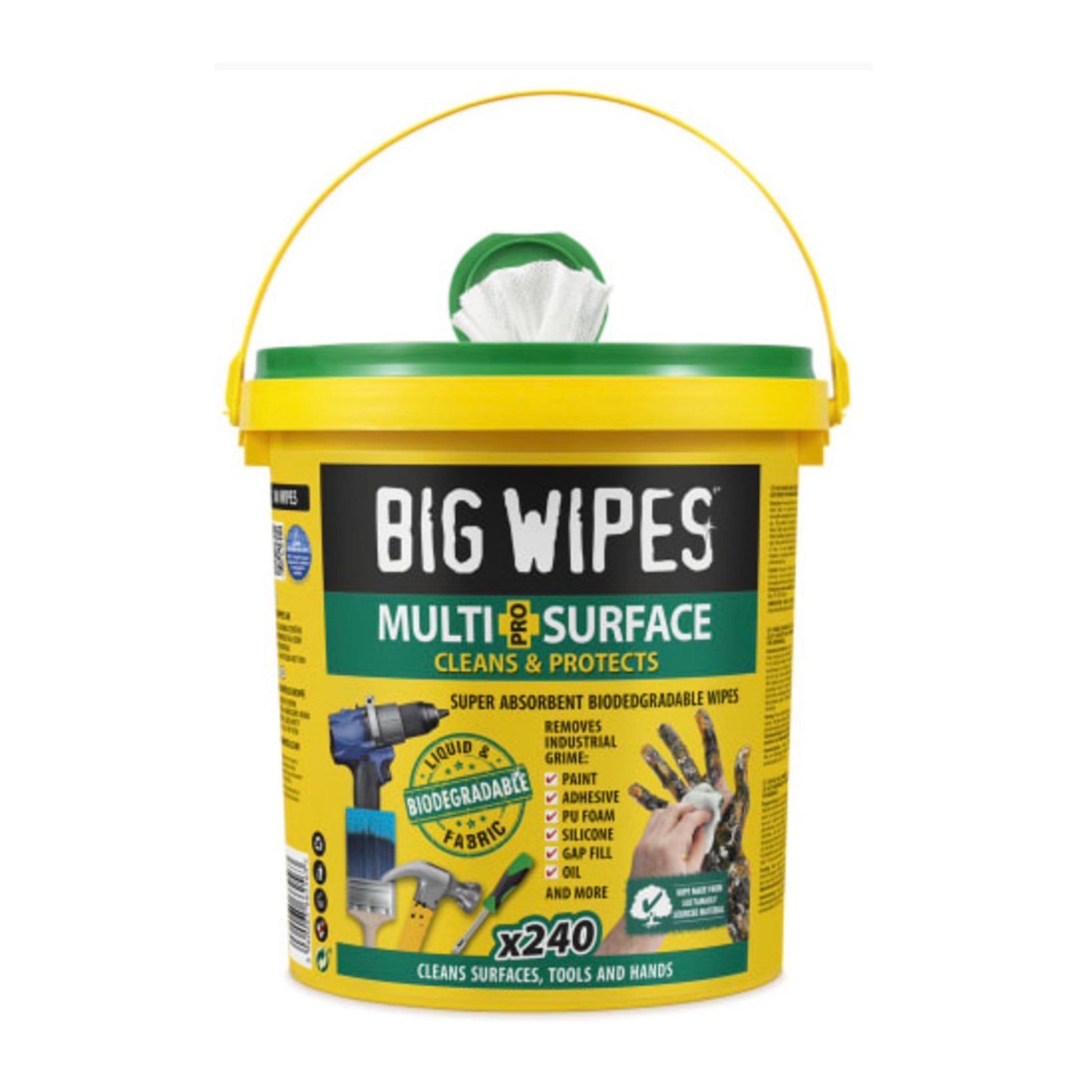Big Wipes Multi-Surface PRO+ Bio Wipes - 240 Bucket.