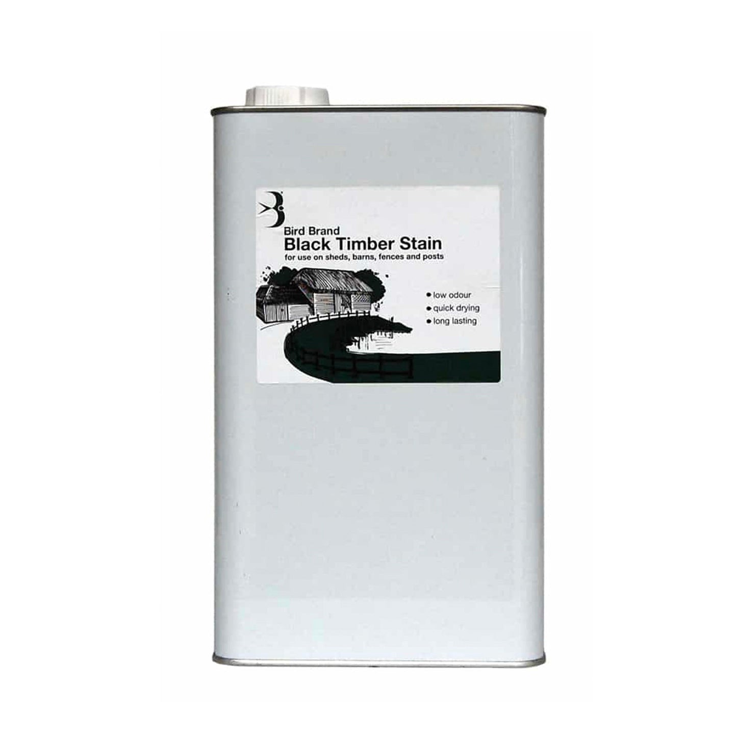 Bird Brand Black Timber Stain - 5 Litre