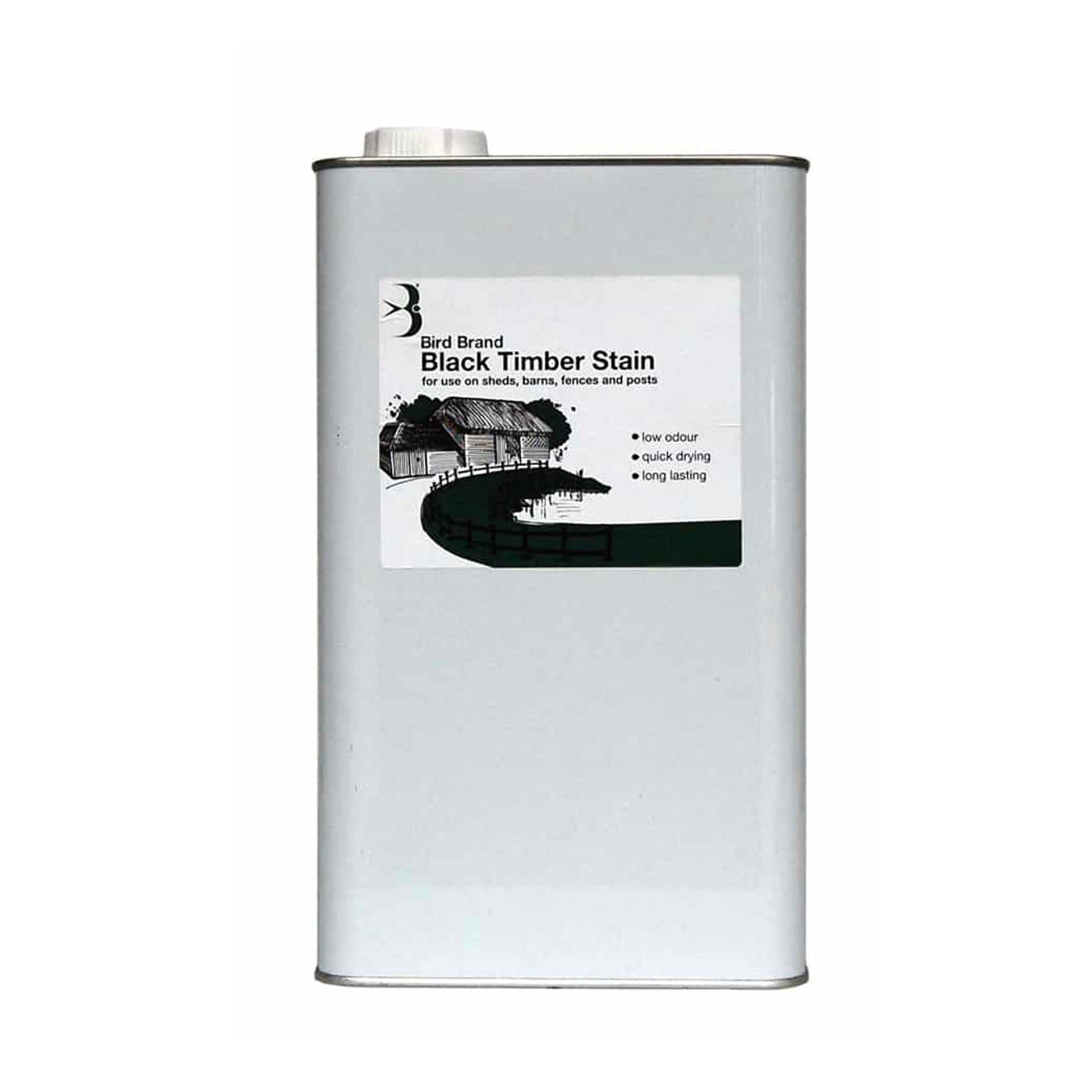 Bird Brand Black Timber Stain - 5 Litre