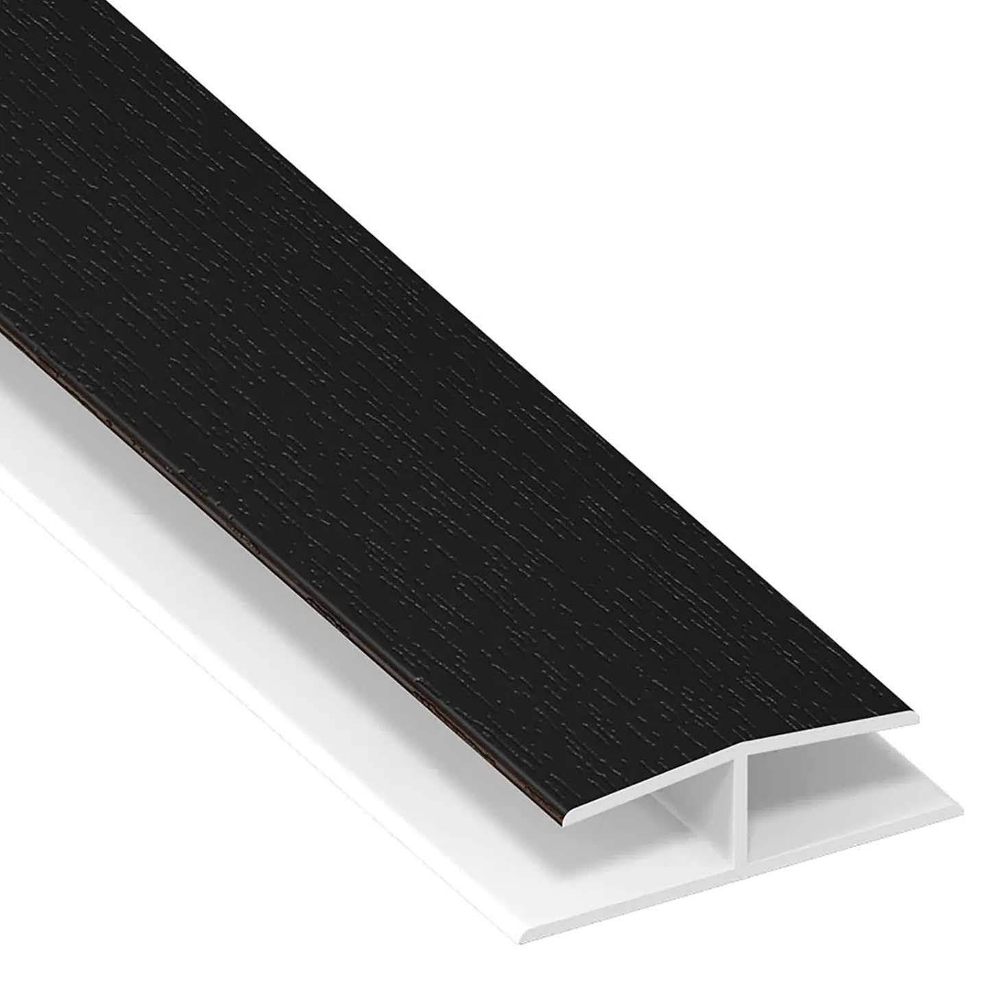 Black Ash Woodgrain UPVC Soffit and Utility Board H Joint Trim 5 Metre