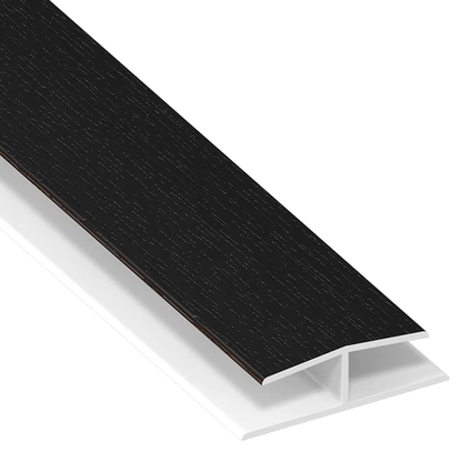 Black Ash Woodgrain UPVC Soffit and Utility Board H Joint Trim 5 Metre