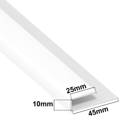 White UPVC Soffit and Utility Starter Trim U Channel 5 Metre Size