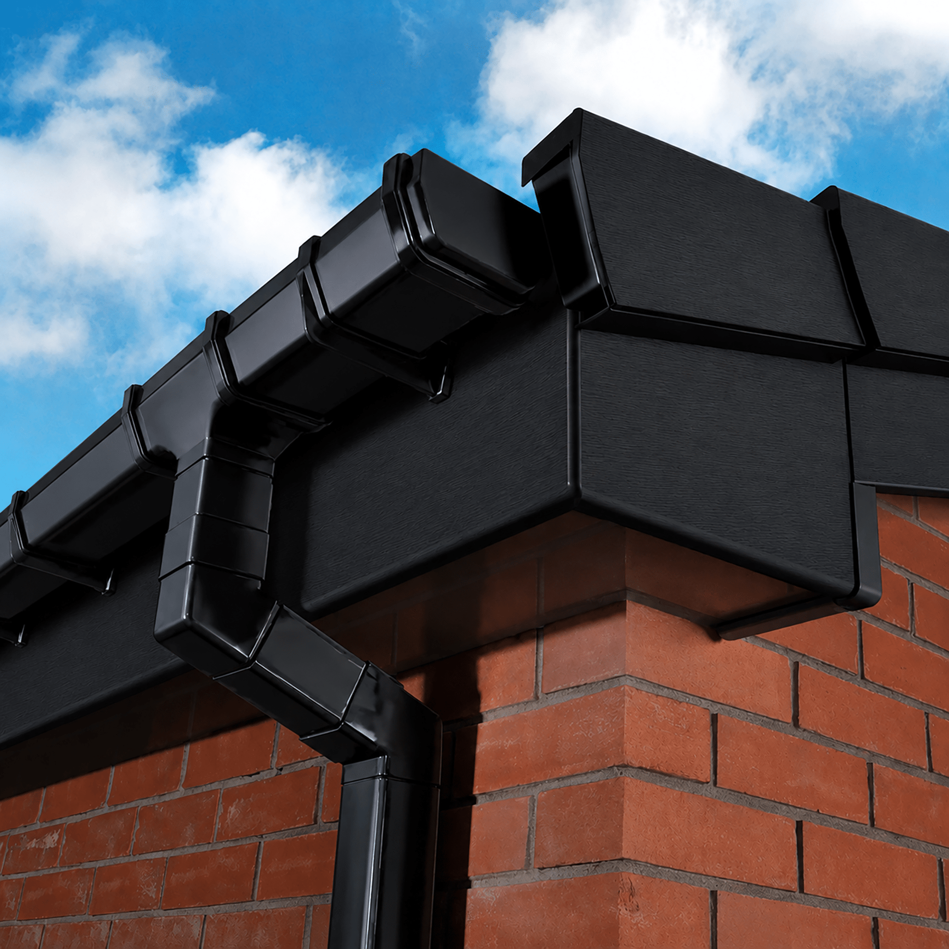 Black Ash Woodgrain UPVC Soffit General Purpose Utility Flat Board fitted to a property