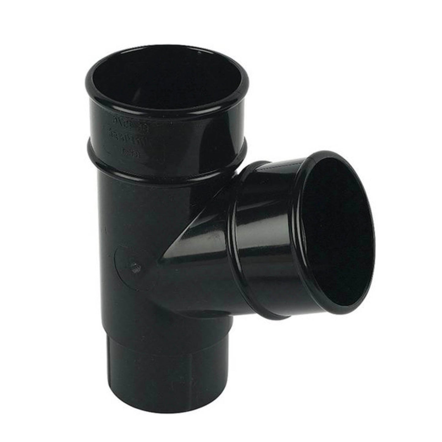 Black Round Downpipe Branch - 112.5 Degree - Transtools Online