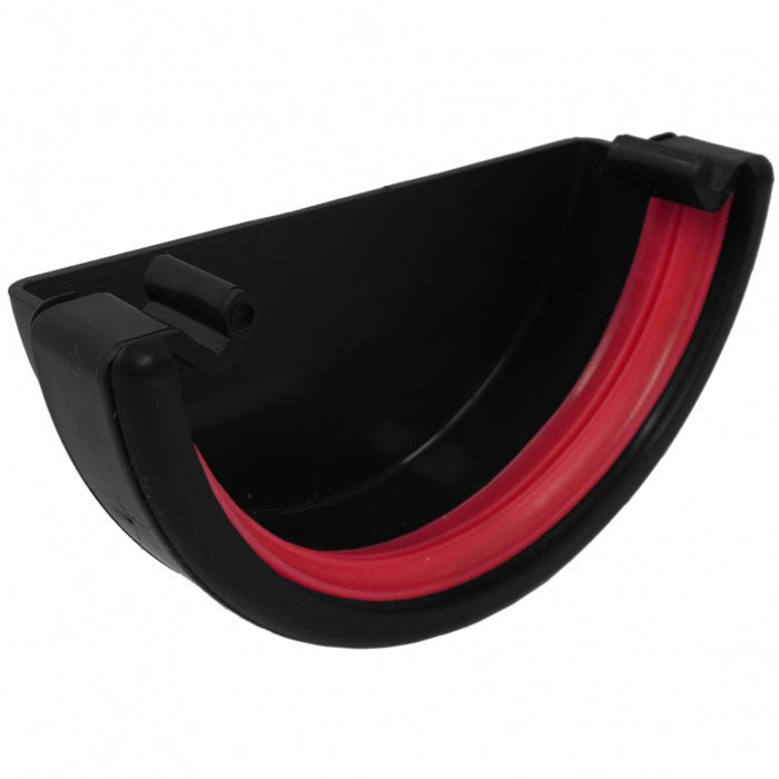 BLACK ROUND GUTTER EXTERNAL STOP END - Transtools Online