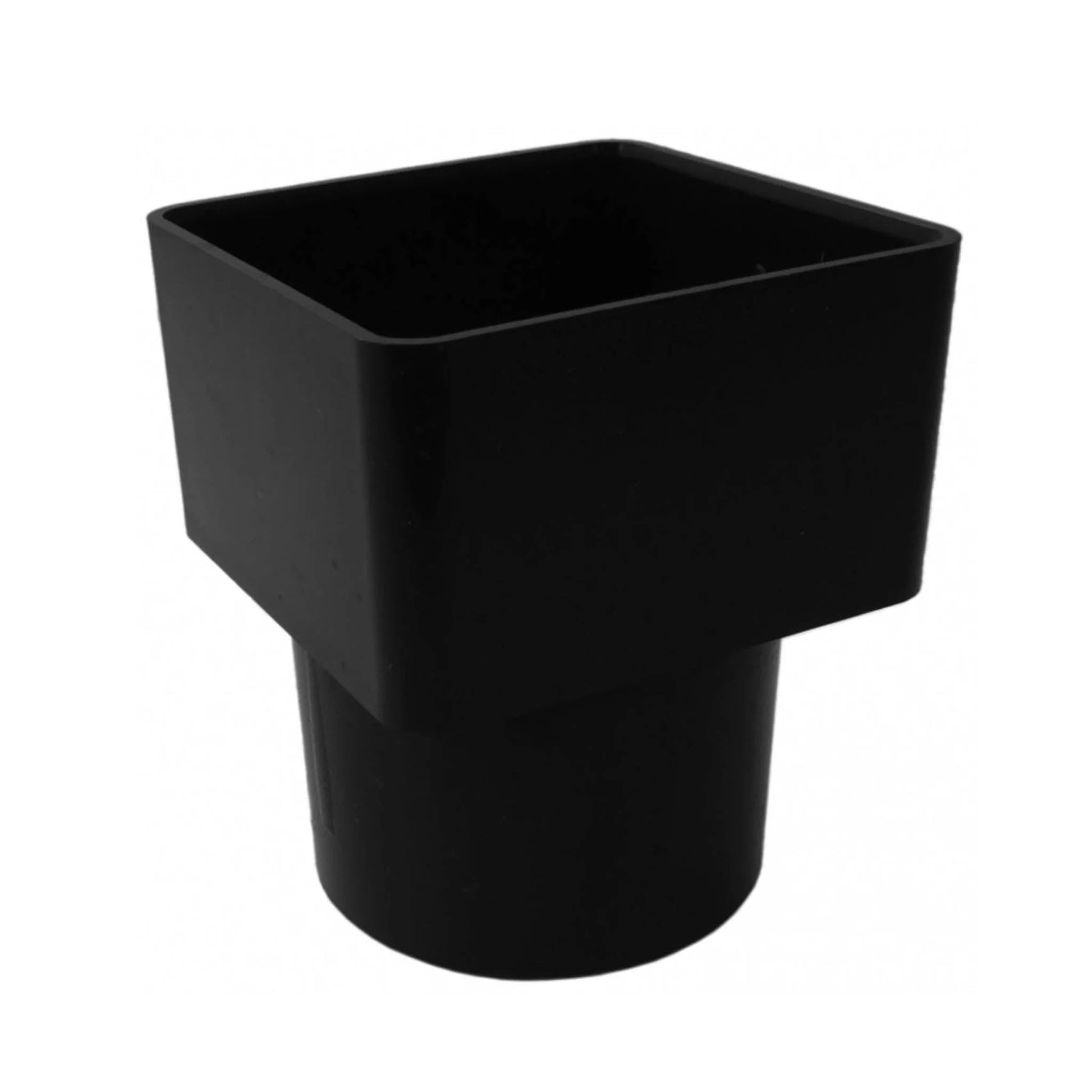 Black Square To Round Downpipe Adaptor