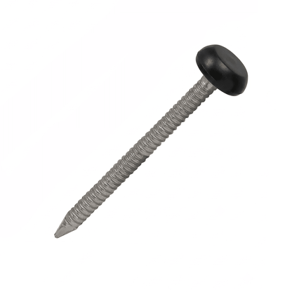 Black UPVC Polytop Stainless Steel Fascia Nails - 100 Pack 40mm
