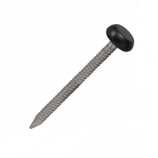 Black UPVC Polytop Stainless Steel Fascia Nails - 100 Pack 40mm
