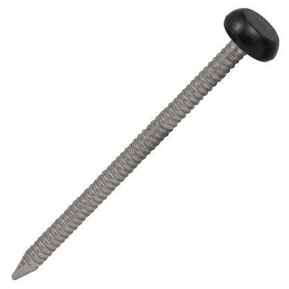 Black UPVC Polytop Stainless Steel Fascia Nails - 100 Pack 65mm