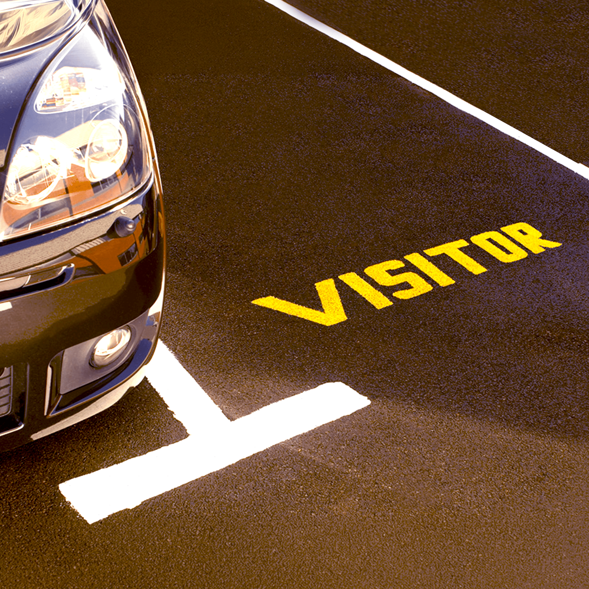 Blackfriar Line Marking Paint Permanent White and Yellow Paint Applied in a Carpark