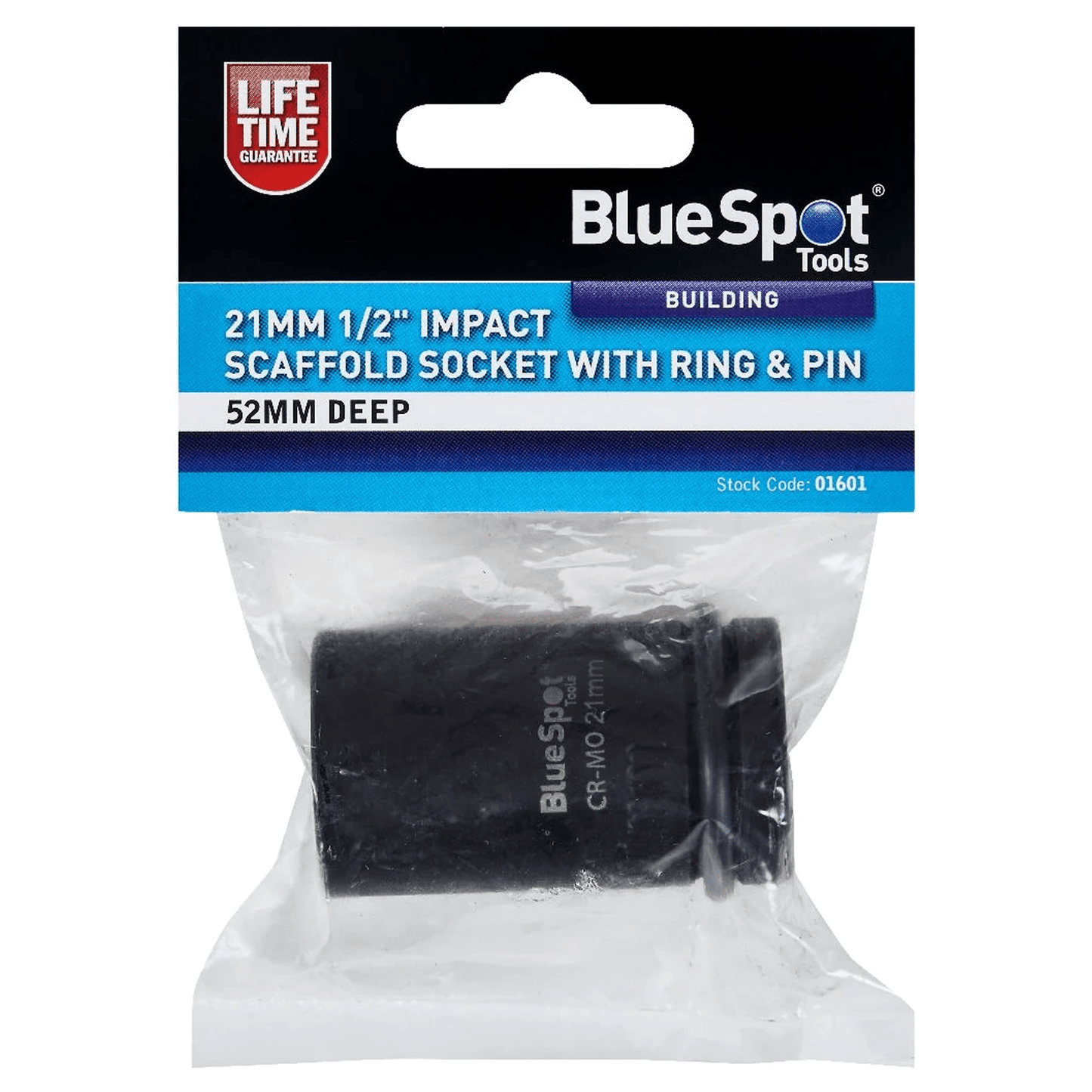 Blue Spot 1/2in Drive Impact Scaffold Socket - 21mm.