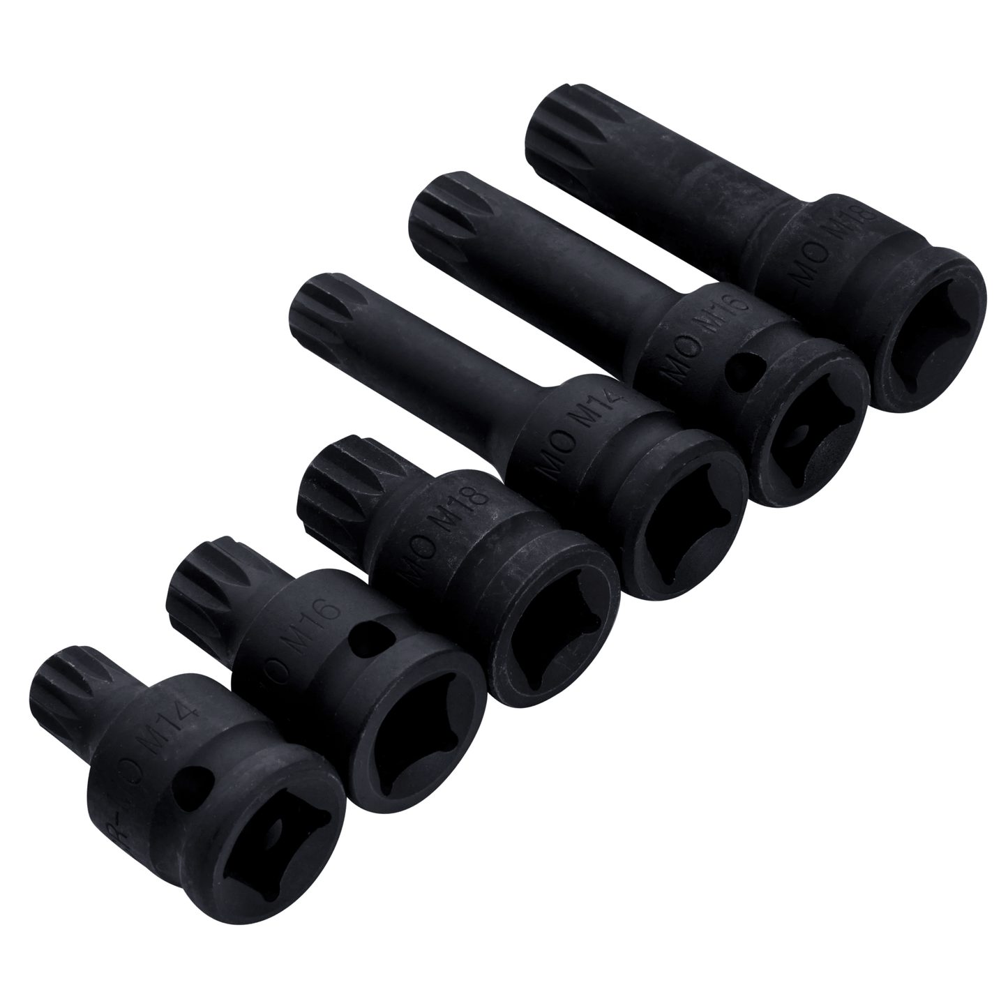 Blue Spot 1/2in Drive Spline Socket Set M14-M18 - 6 Piece