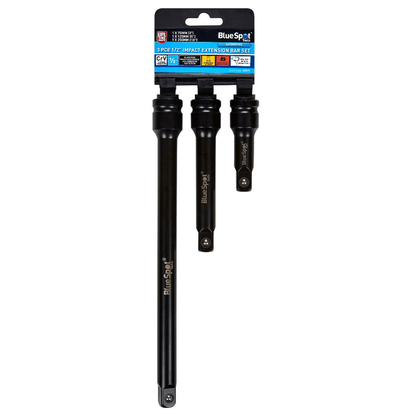 Blue Spot 1/2in Impact Extension Bar 3 Piece Set