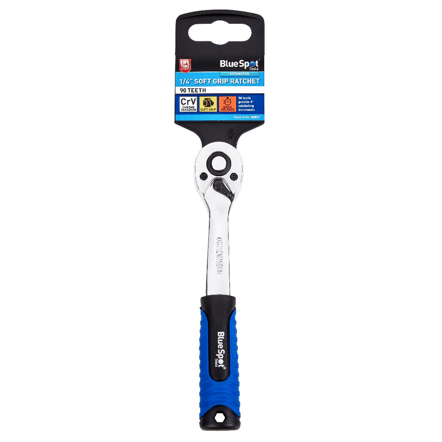Blue Spot 1/4in Drive Soft Grip Socket Ratchet