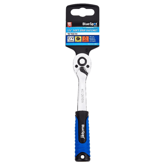 Blue Spot 1/4in Drive Soft Grip Socket Ratchet