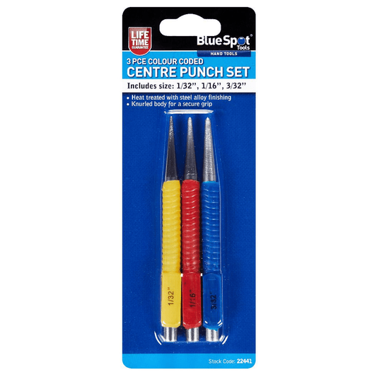Blue Spot Centre Punch Set 3 Piece
