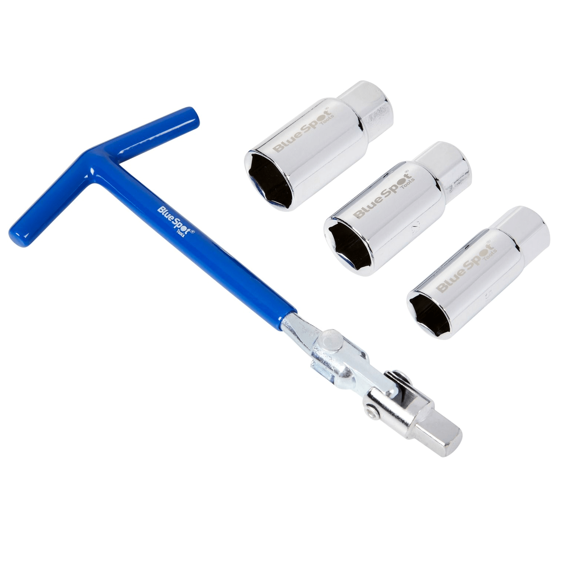 Blue Spot 3/8in T-Handle Spark Plug Socket Wrench 4 Piece Set