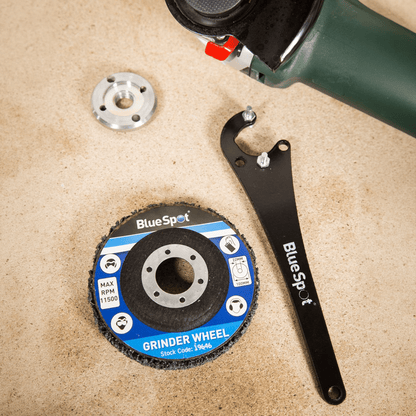 Blue Spot Adjustable Angle Grinder Pin Spanner Being Used