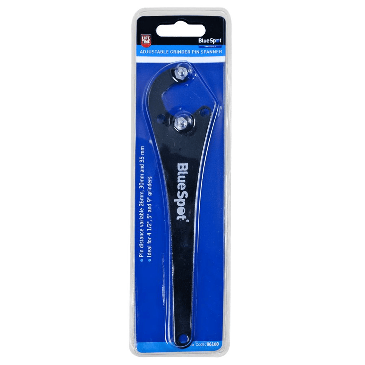 Blue Spot Adjustable Angle Grinder Pin Spanner in Packaging