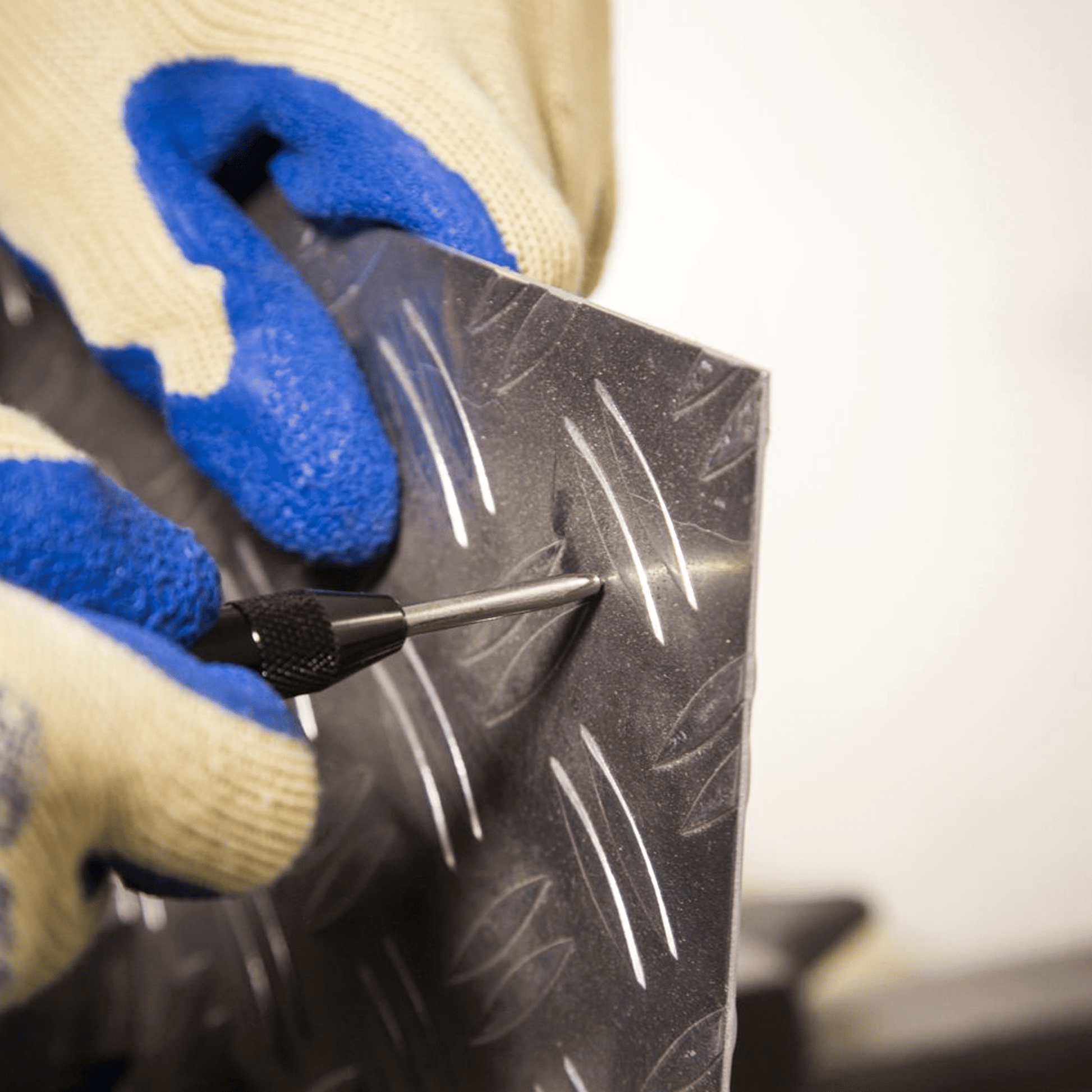 Blue Spot Automatic Centre Punch Being Used