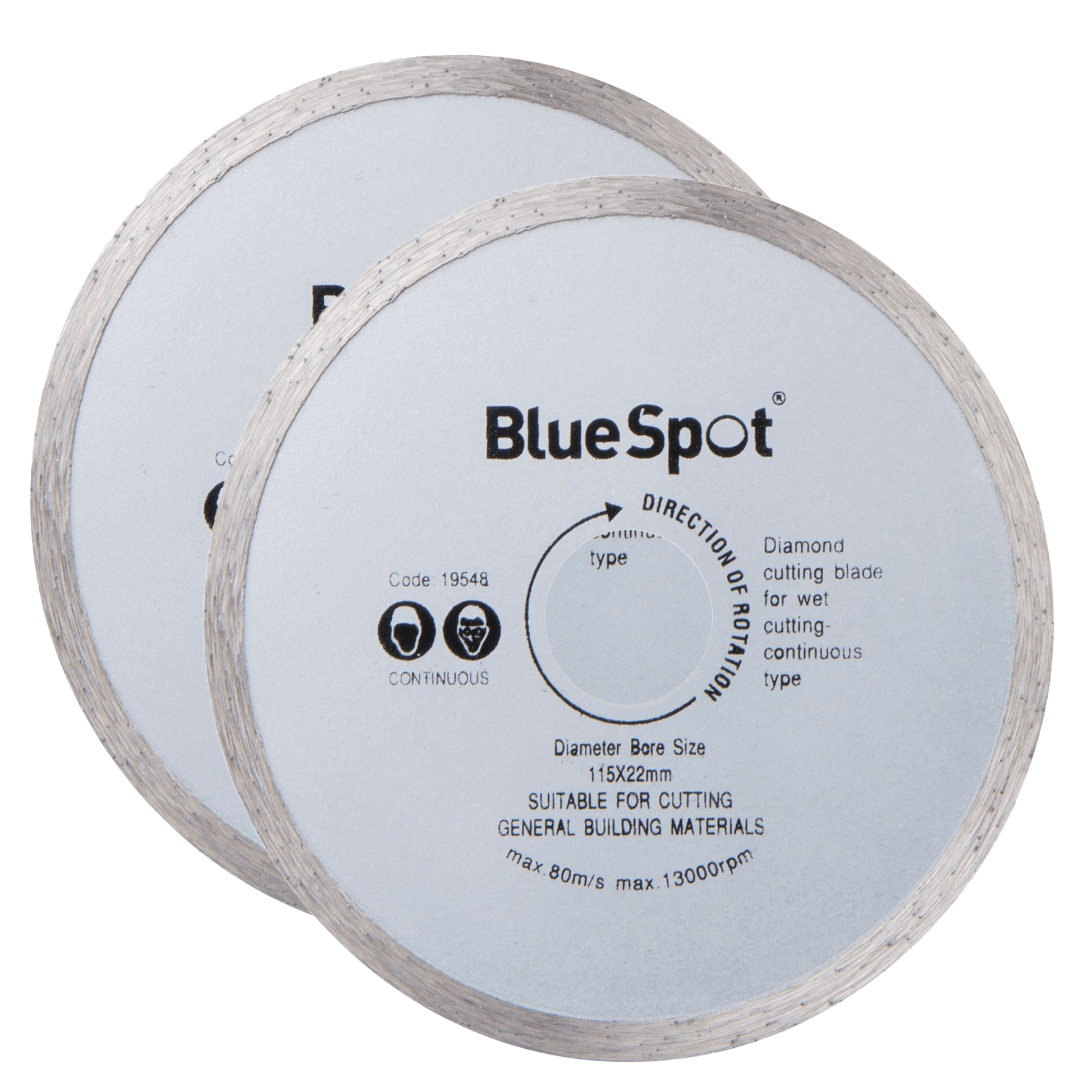 Blue Spot Continuous Rim Diamond Discs 115mm - 2 Pack
