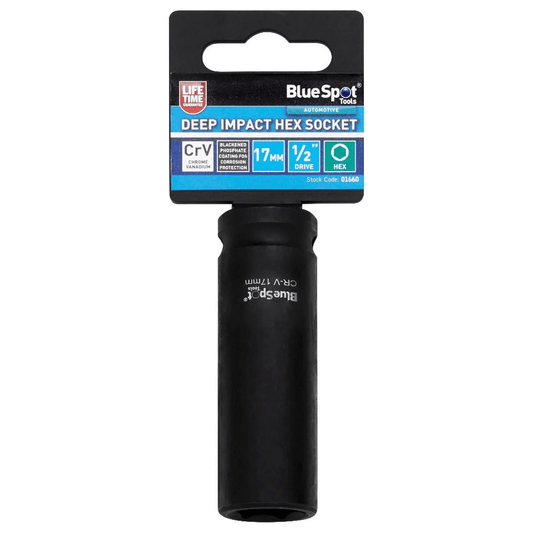 Blue Spot Deep Impact Hex Socket - 17mm - 1/2in Drive Individual