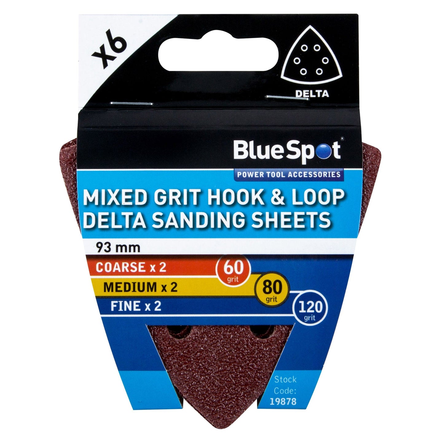 Blue Spot Delta Sanding Sheets Assorted Grits - 6 Pack.