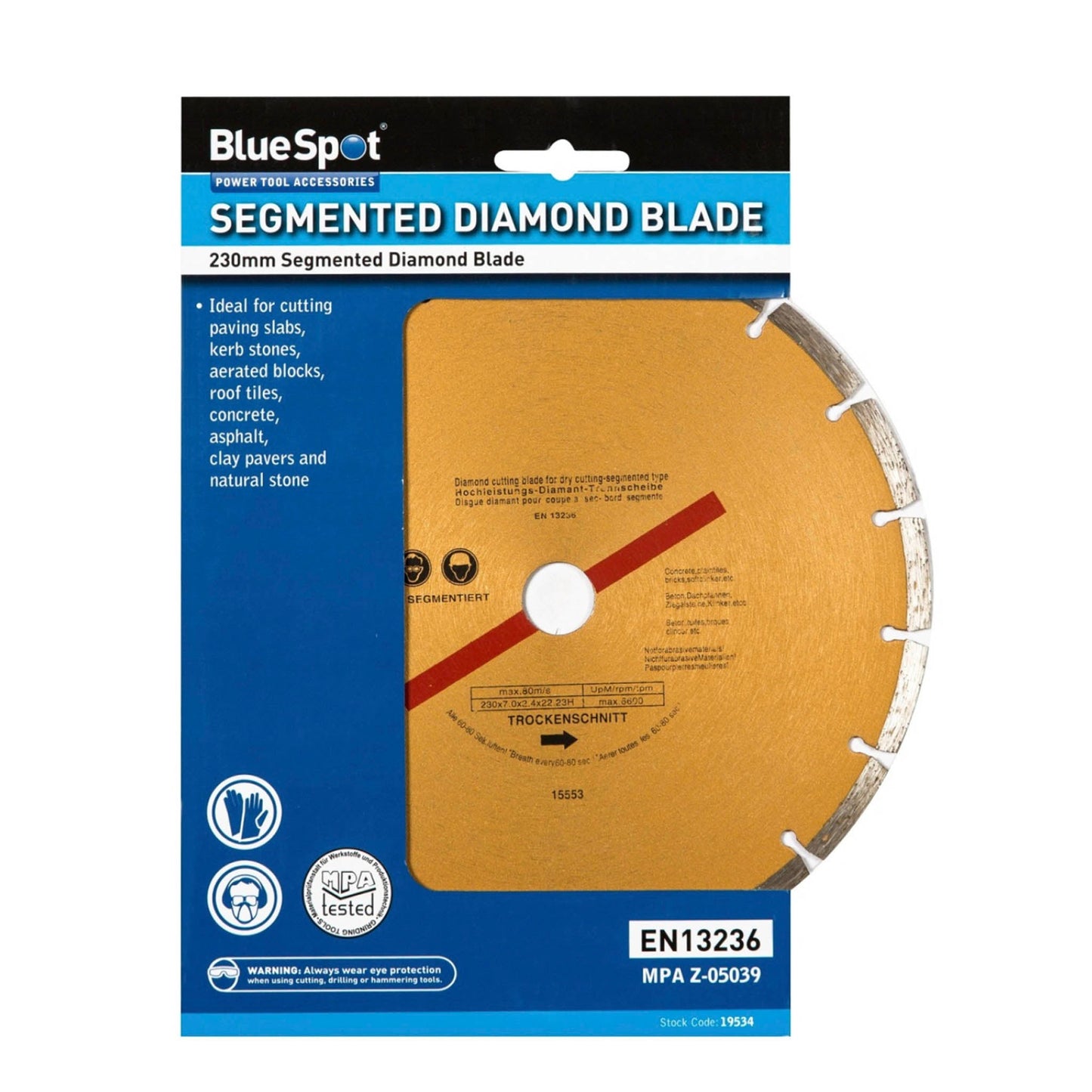 Blue Spot Diamond Blade 9in - 230mm - Transtools Online