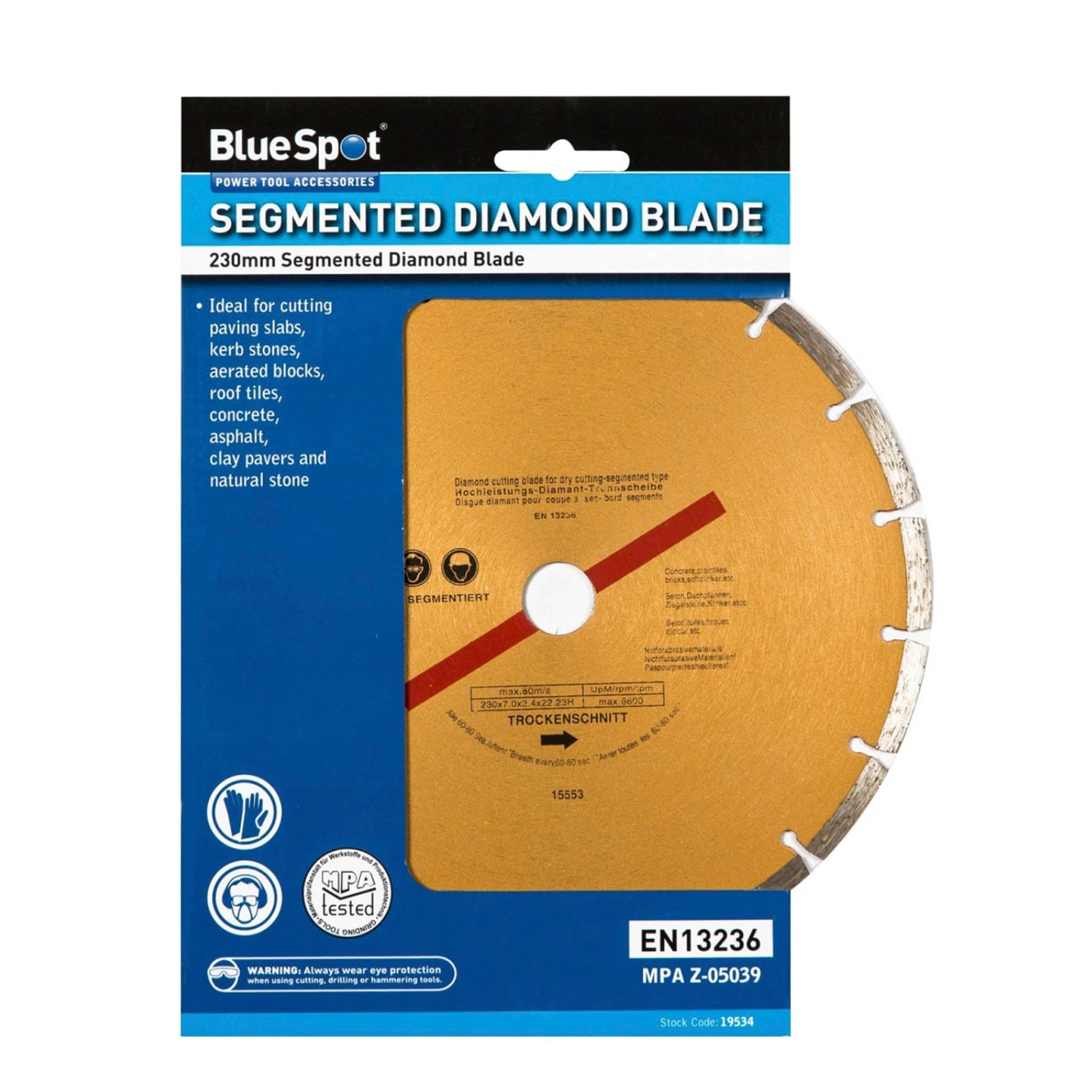 Blue Spot Diamond Blade 9in - 230mm - Transtools Online